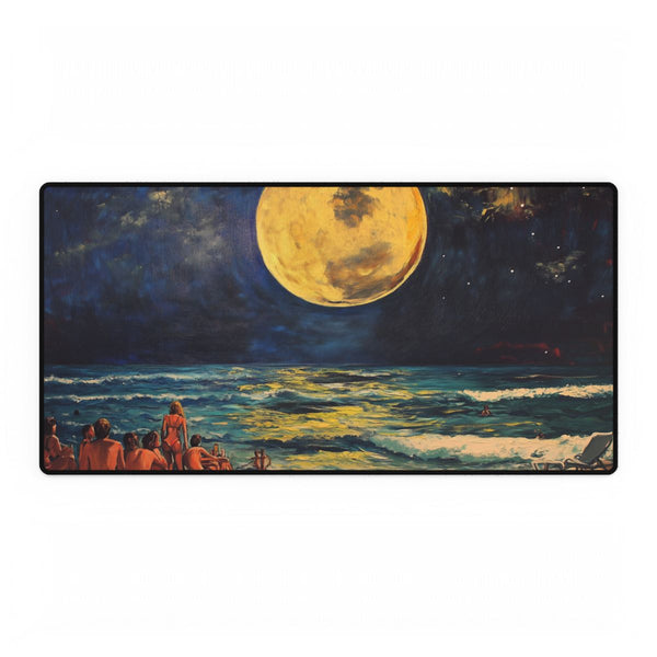 Tropical Beach Full Moon Night Party (Edition XX) — XXL Gaming Desk Mat — Full Top-Down Artwork View