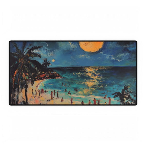 Tropical Beach Full Moon Night Party (Edition XVIII) — XXL Gaming Desk Mat — Full Top-Down Artwork View