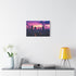 Futuristic Cityscape at Sunset (Edition II) — 24×16 Canvas Wall Art — Living Room Wall Lifestyle View