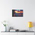 Futuristic Cityscape at Sunset (Edition III) — 24×16 Canvas Wall Art — Living Room Wall Lifestyle View