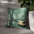 Futuristic Forest with Mirrored Paths — 40×40 Cushion Cover — Double-Sided Back & Concealed Zip Detail