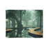 Futuristic Forest with Mirrored Paths Plush Fleece Throw Blanket