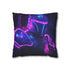 Futuristic Knight in Neon Armor — Double-Sided Cushion Cover — Front Double-Sided Cushion View