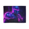 Futuristic Knight in Neon Armor — Plush Fleece Throw Blanket — Full Spread Plush Fleece Artwork View