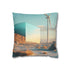 Futuristic Windmill in Glass Desert — Double-Sided Cushion Cover — Front Double-Sided Cushion View