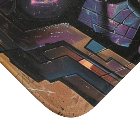 Galactus Painting — 61×43 Memory Foam Bath Mat — Cushioned Memory Foam & Microfibre Close-Up