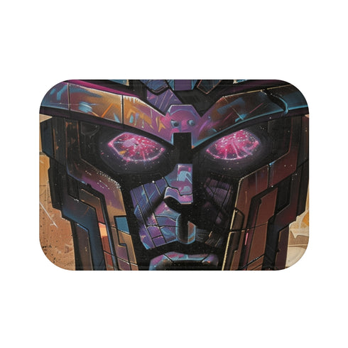 Galactus Painting — 61×43 Memory Foam Bath Mat — Top-Down Velvet Microfibre Artwork View