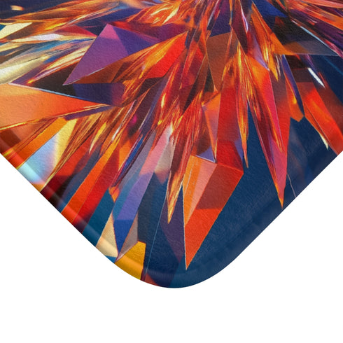 Geometric Starburst Explosion (Edition III) — 61×43 Memory Foam Bath Mat — Cushioned Memory Foam & Microfibre Close-Up