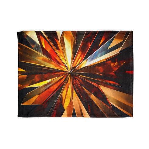Geometric Starburst Explosion — Plush Fleece Throw Blanket — Full Flat Artwork View