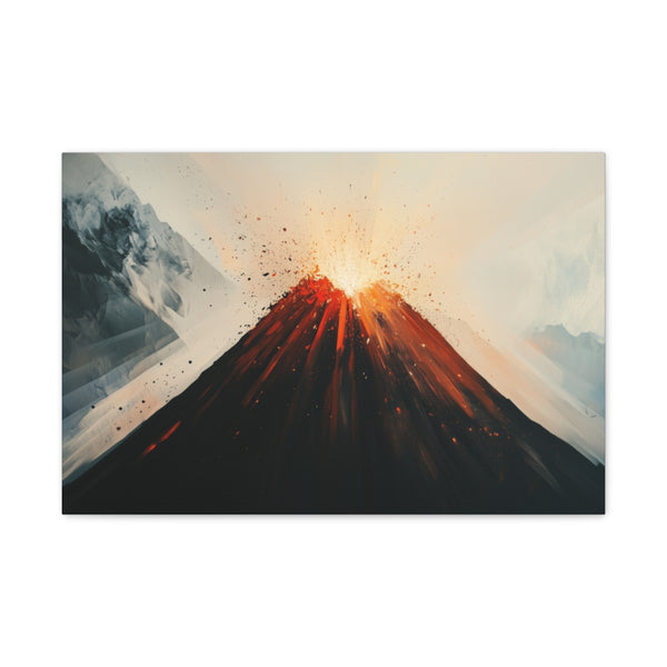 Geometric Volcano Erupting Light Shards (Edition III) — 24×16 Canvas Wall Art — Front Gallery-Wrapped Canvas View