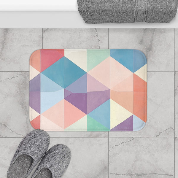 Geometrics Pattern Seamless — 61×43 Memory Foam Bath Mat — Modern Bathroom Floor Lifestyle View