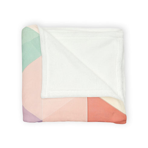 Geometrics Pattern Seamless — Plush Fleece Throw Blanket — 300 GSM Plush Coral Fleece Texture Close-Up