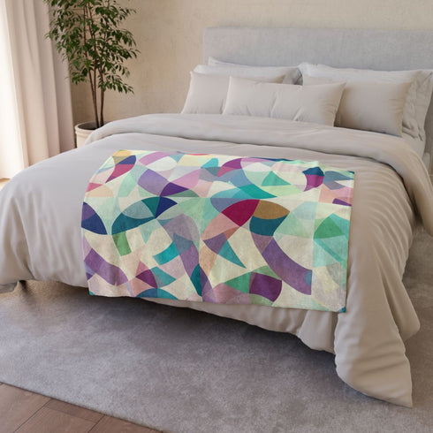 Geometrics Pattern Seamless (Edition V) — 50×60 Plush Throw Blanket — Draped Over Sofa & Bed Lifestyle View