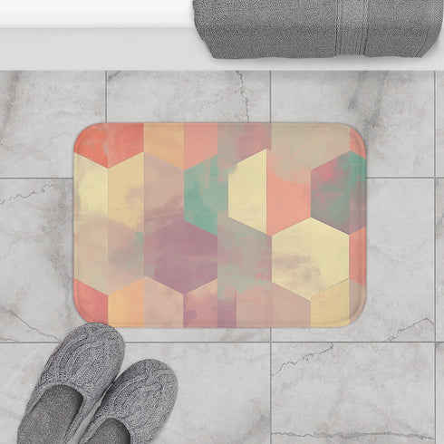 Geometrics Pattern Seamless (Edition X) — 61×43 Memory Foam Bath Mat — Modern Bathroom Floor Lifestyle View