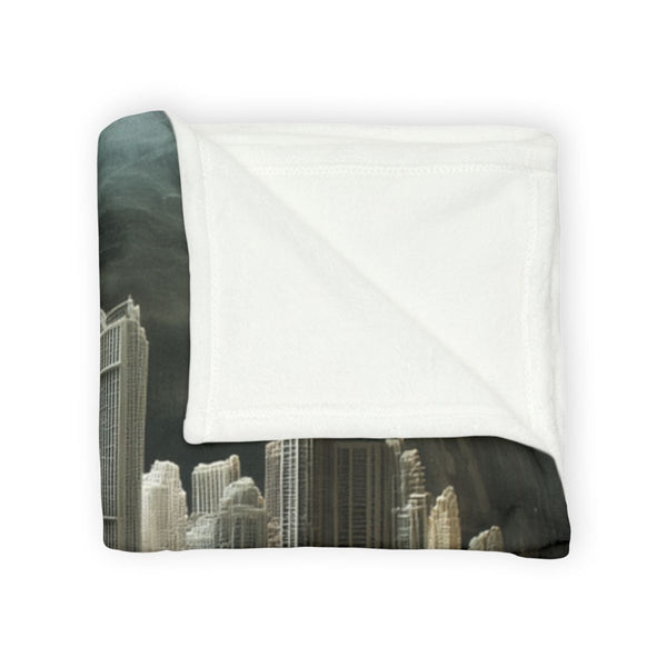 Ghost City Trapped in Glass Orb Plush Fleece Throw Blanket