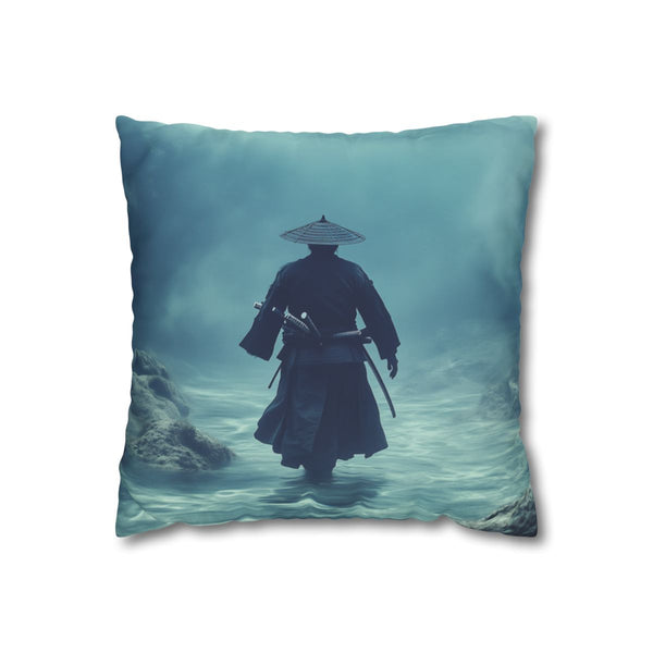Ghost of Samurai Walking the Ocean — Double-Sided Cushion Cover — Front Double-Sided Cushion View