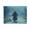 Ghost of Samurai Walking the Ocean — Plush Fleece Throw Blanket — Full Spread Plush Fleece Artwork View