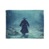 Ghost of Samurai Walking the Ocean — Plush Fleece Throw Blanket — Full Spread Plush Fleece Artwork View