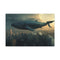 Giant Whale Flying Over City — 24×16 Canvas Wall Art — Front Gallery-Wrapped Canvas View