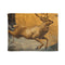 Gilded Stag Leaping Through Mist Portal — 50×60 Plush Throw Blanket — Full Flat Artwork View