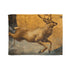 Gilded Stag Leaping Through Mist Portal — 50×60 Plush Throw Blanket — Full Flat Artwork View