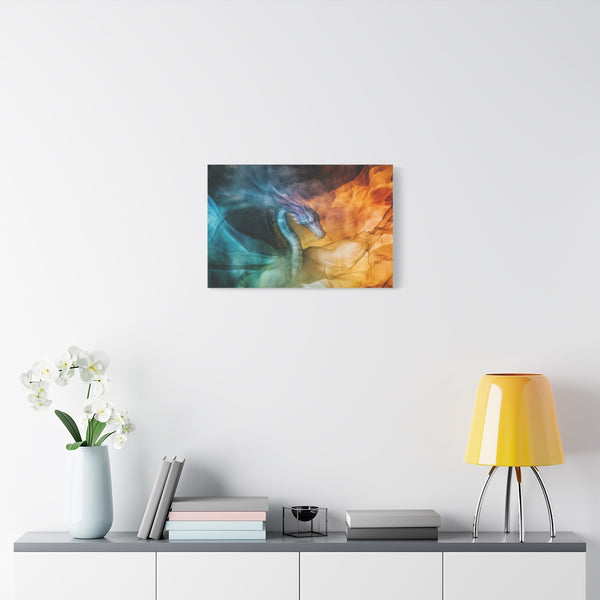 Glass Canyon Refracting Light Dragons (Edition II) — Stretched Canvas Wall Art — Living Room Wall Lifestyle View