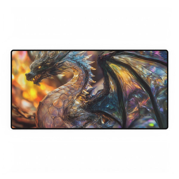 Glass Canyon Refracting Light Dragons (Edition II) — XXL Gaming Desk Mat — Full Top-Down Artwork View