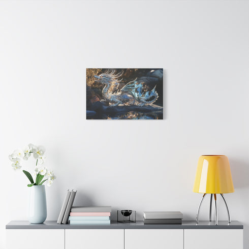 Glass Canyon Refracting Light Dragons — Stretched Canvas Wall Art — Living Room Wall Lifestyle View