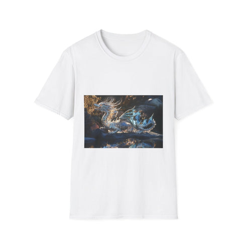 Glass Canyon Refracting Light Dragons Graphic Unisex Softstyle T-Shirt - Front View