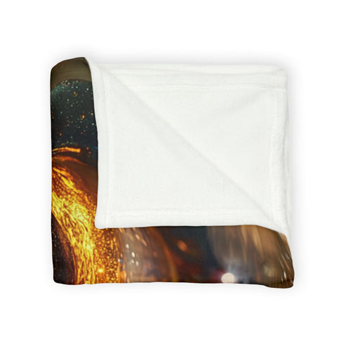 Glass Eye Watching Galactic Core — 50×60 Plush Throw Blanket — Draped Over Sofa & Bed Lifestyle View