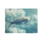 Glass Fish Swimming Through Clouds — 50×60 Plush Throw Blanket — Full Spread Plush Fleece Artwork View