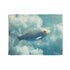 Glass Fish Swimming Through Clouds — 50×60 Plush Throw Blanket — Full Spread Plush Fleece Artwork View