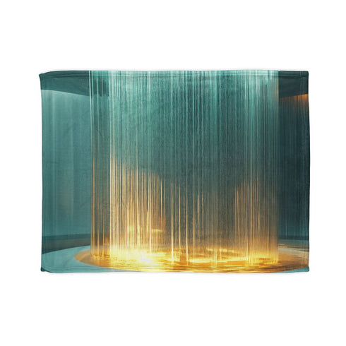Glass Fountain Spilling Digital Light Plush Fleece Throw Blanket
