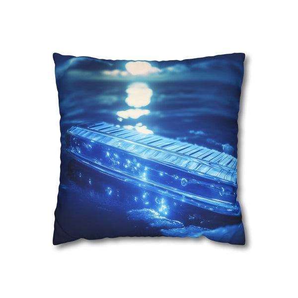 Glass Harmonica Floating in Moonlight — 40×40 Cushion Cover — Front 40×40 cm Square Cushion View