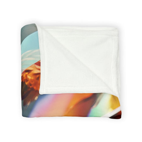 Glass Prism Reflecting Dragon Flame — 50×60 Plush Throw Blanket — Draped Over Sofa & Bed Lifestyle View