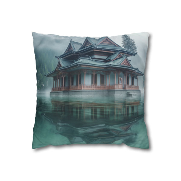 Glass Temple Submerged in Dream Lake (Edition III) — Double-Sided Cushion Cover — Front Double-Sided Cushion View