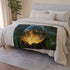 Glowing Constellation Inside Crystal — Plush Fleece Throw Blanket — Drape over Sofa & Bed Lifestyle View