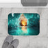 Glowing Crystal Cave with Reflections (Edition III) — 61×43 Memory Foam Bath Mat — Modern Bathroom Floor Lifestyle View