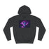 Glowing Crystal Cave with Reflections Graphic Unisex College Hoodie - Jet Black Front