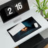 Glowing Eye in Pyramid with Circuit — XXL Gaming Desk Mat — Gaming & Workspace Desk Setup View