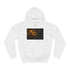 Golden Gears Orbiting Black Sun Graphic Unisex College Hoodie - Arctic White Front