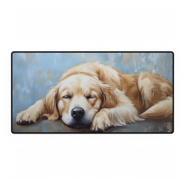 Golden Retriever Dog Cute Painting (Edition V) — XXL Gaming Desk Mat — Full Top-Down Artwork View