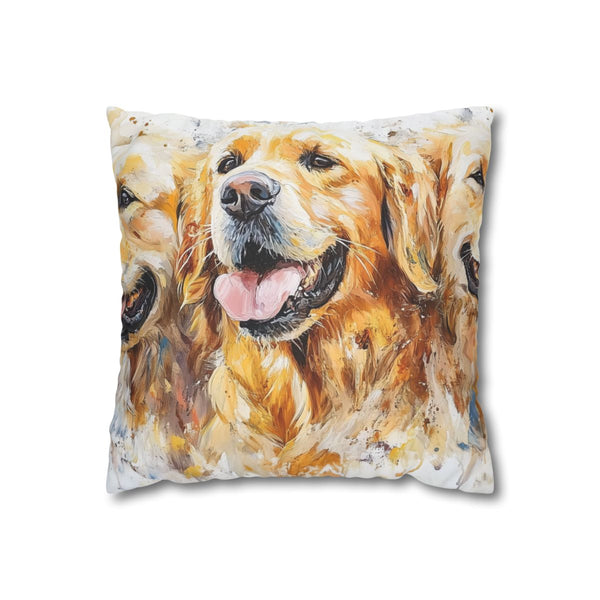Golden Retriever Dog Cute Painting (Edition XIV) — Double-Sided Cushion Cover — Front Double-Sided Cushion View