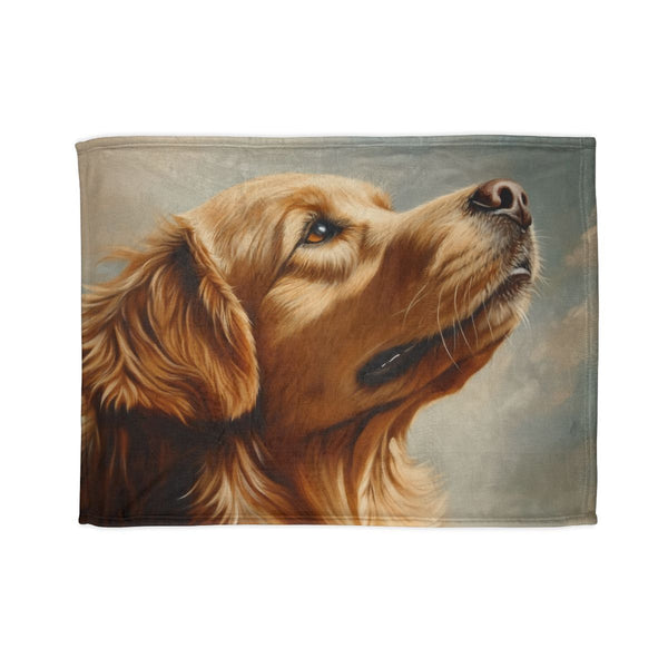 Golden Retriever Puppy Watercolor (Edition XV) — 50×60 Plush Throw Blanket — Full Spread Plush Fleece Artwork View
