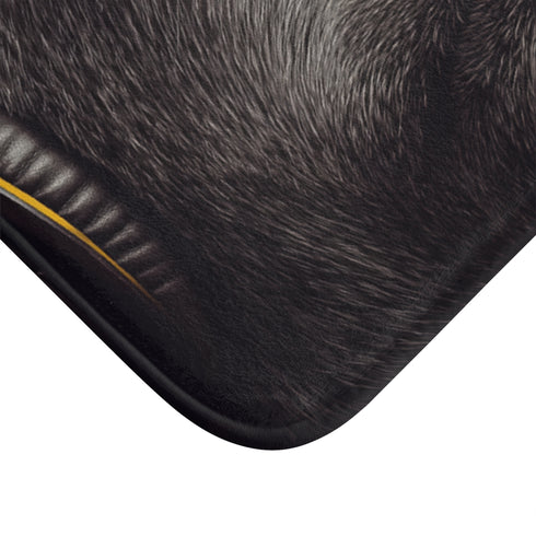 Streetwear Gorilla in Studio Headphones — Non-Slip Bath Mat — Cushioned Memory Foam & Non-Slip Backing Detail