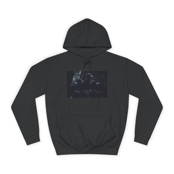 Gothic Throne with Ravens — Heavyweight Graphic Hoodie — Front Heavyweight Fleece Hoodie View