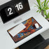 Graffiti Art of a Phoenix on a Brick Wall — XL Gaming Desk Mat — Gaming & Workspace Desk Setup View