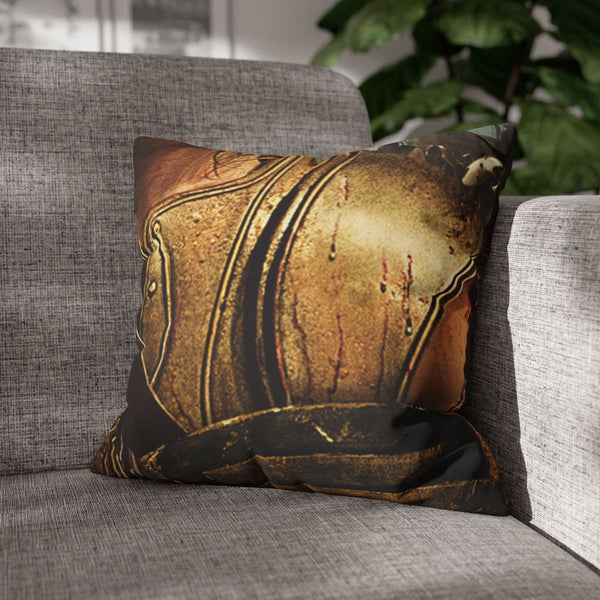 Greek Warrior Brad Pitt — 40×40 Cushion Cover — Sofa & Armchair Living Room Lifestyle View