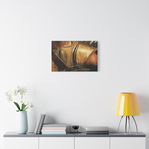 Greek Warrior Brad Pitt — 24×16 Canvas Wall Art — Living Room Wall Lifestyle View