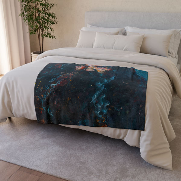 Hagrid Painting — Plush Fleece Throw Blanket — Drape over Sofa & Bed Lifestyle View